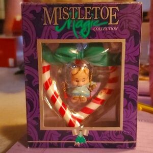 Vintage Christmas Tree Ornament Pig on Swing